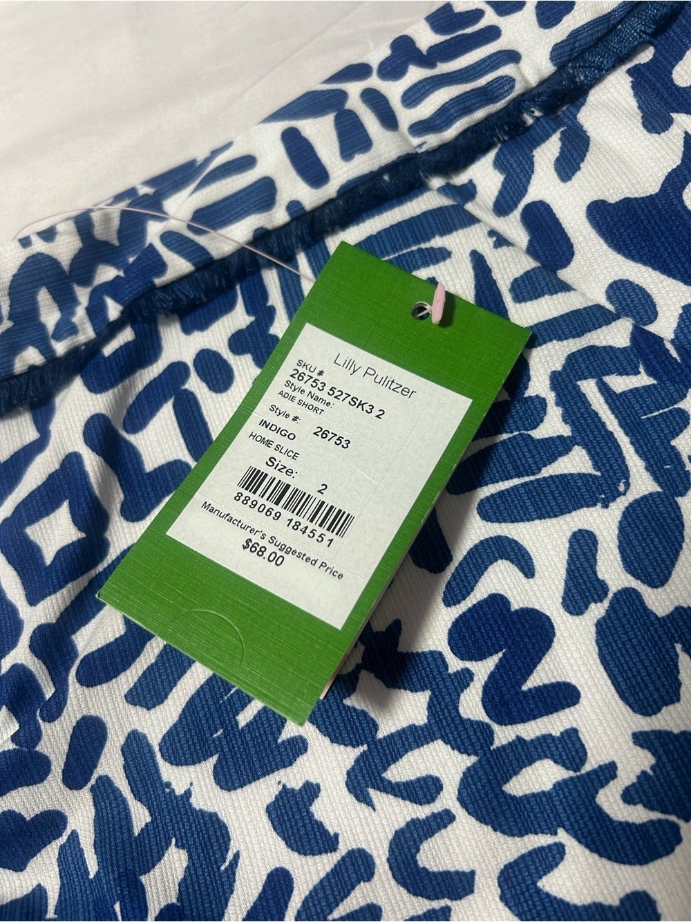 Lilly Pulitzer Shorts NWT Women 2 Indigo Adie Home Slice Sz 2 - Picture 4 of 15